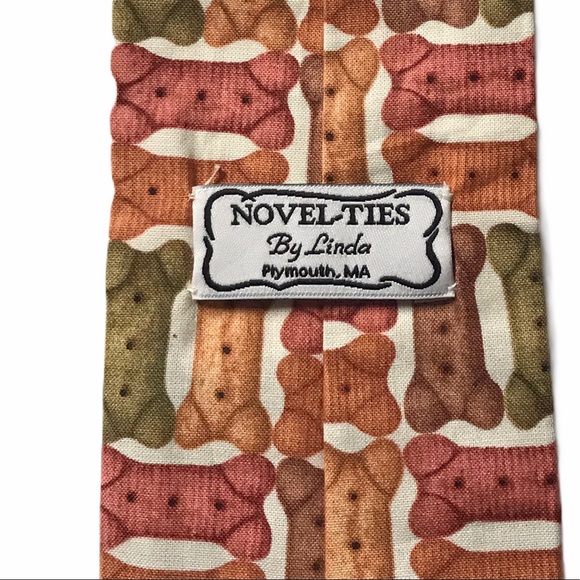 Novelty Ties Dog Puppy Bone Biscuit Treat Necktie - Picture 4 of 6